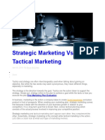 Strategic Marketing Vs Marketing