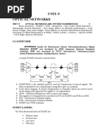 UNIT-5 Optical Networks: 5.1 Sonet/Sdh