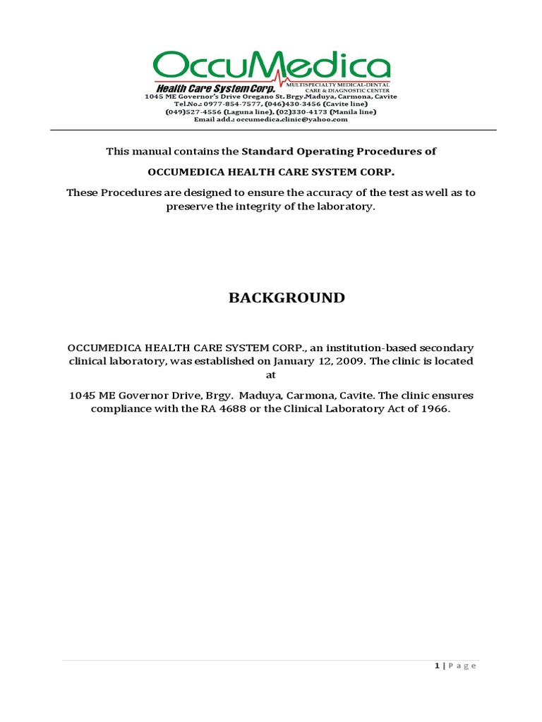 Sop Pdf Medical Laboratory Laboratories