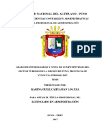 Articulo y Grado de Informalidad y Nivel de Competitividad Del Sector Turismo de La Región de Puno, 14 Agosto