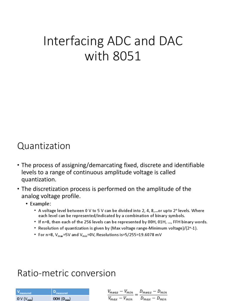 Interfacing ADC & DAC With 8051 v1 PDF Analogue Electronics