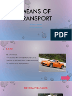 Means of Transport: Cars, Trains, Motorcycles, Buses, Bicycles and Airplanes