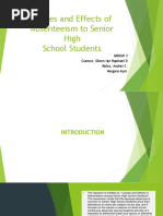 Causes and Effects of Absenteeism To Senior High School Students