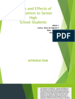 Causes and Effects of Absenteeism To Senior High School Students