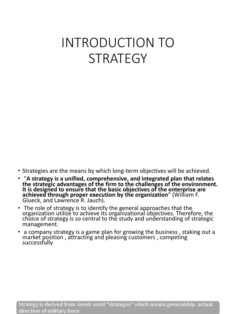 Introduction to Strategic Management | PDF | Strategic Management | Goal