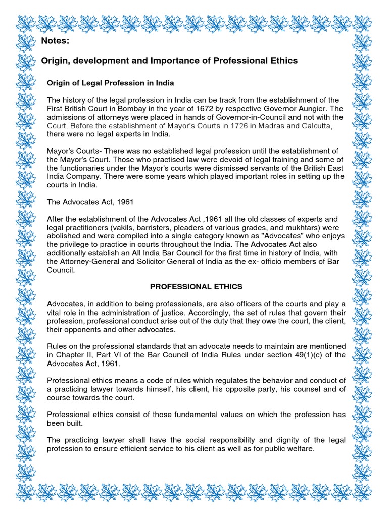 NotesState Bar Council PDF Barrister Advocate