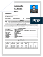 CV for Abdul Majid Khawaja