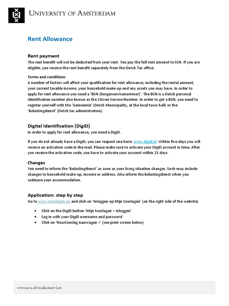 How to Apply for Dutch Rent Allowance | PDF | Government Finances ...