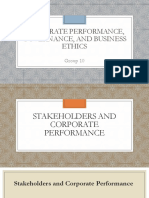 Corporate Performance, Governance, And Business Ethics