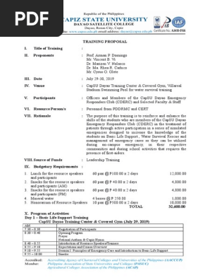Training Proposal CERT