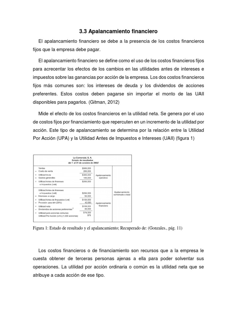 Grado de Apalancamiento Financiero | PDF | Apalancamiento (Finanzas ...