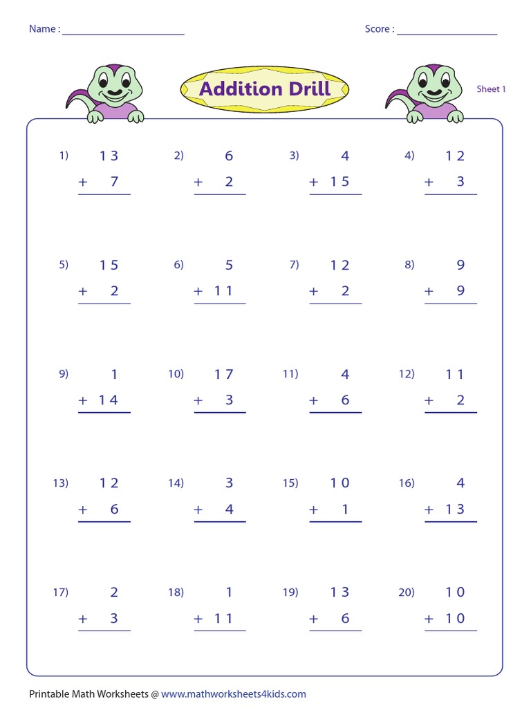 Score: Name:: Sheet 1 | PDF