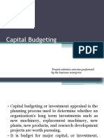 Capital Budgeting: Project Selection Exercise Performed by The Business Enterprise