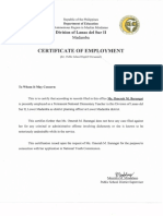 Barangai - Certificate of Employment