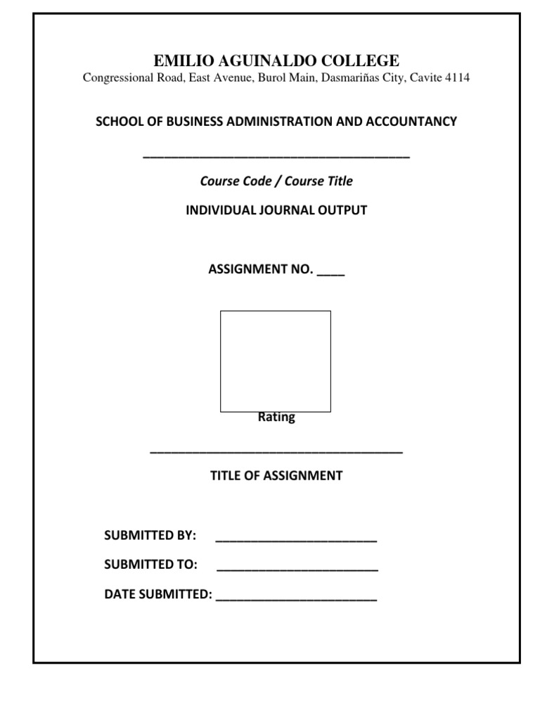 Individual Journal Output Assignment | PDF | Career & Growth | Business