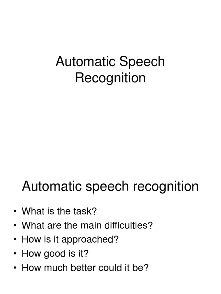 Understanding Speech Recognition Challenges | PDF | Speech | Speech ...
