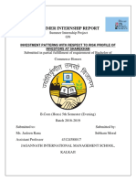 Summer Internship Report: Investment Patterns With Respect To Risk Profile of Investors at Sharekhan