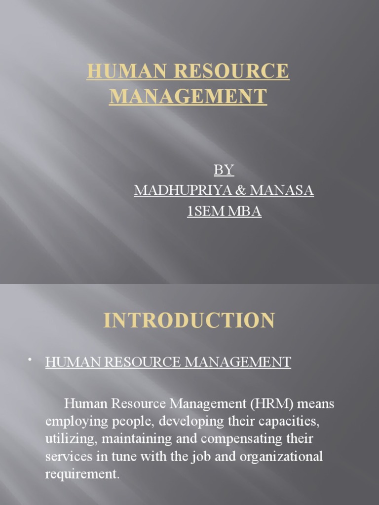 Human Resource Management | PDF | Employment | Human Resource Management