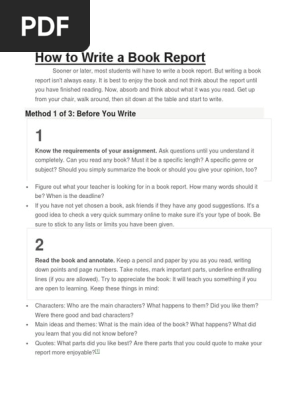 Book Report Guide Proofreading Books