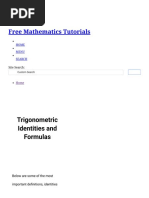 Trigonometric Identities and Formulas PDF