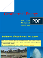 Geothermal Energy: Prof C V Reddy, PH.D Mechanical Engineering SPEC, Hyd