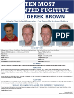 Jason Derek Brown: Unlawful Flight To Avoid Prosecution - First Degree Murder, Armed Robbery