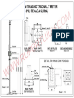 Diagram Tiang Octagonal 7 Meter (Pju Tenaga Surya) : Base Plate Det. Rip Plate Det. Anchor Bolt Slip Joint