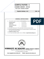 Sample Paper-1: Vibrant Academy