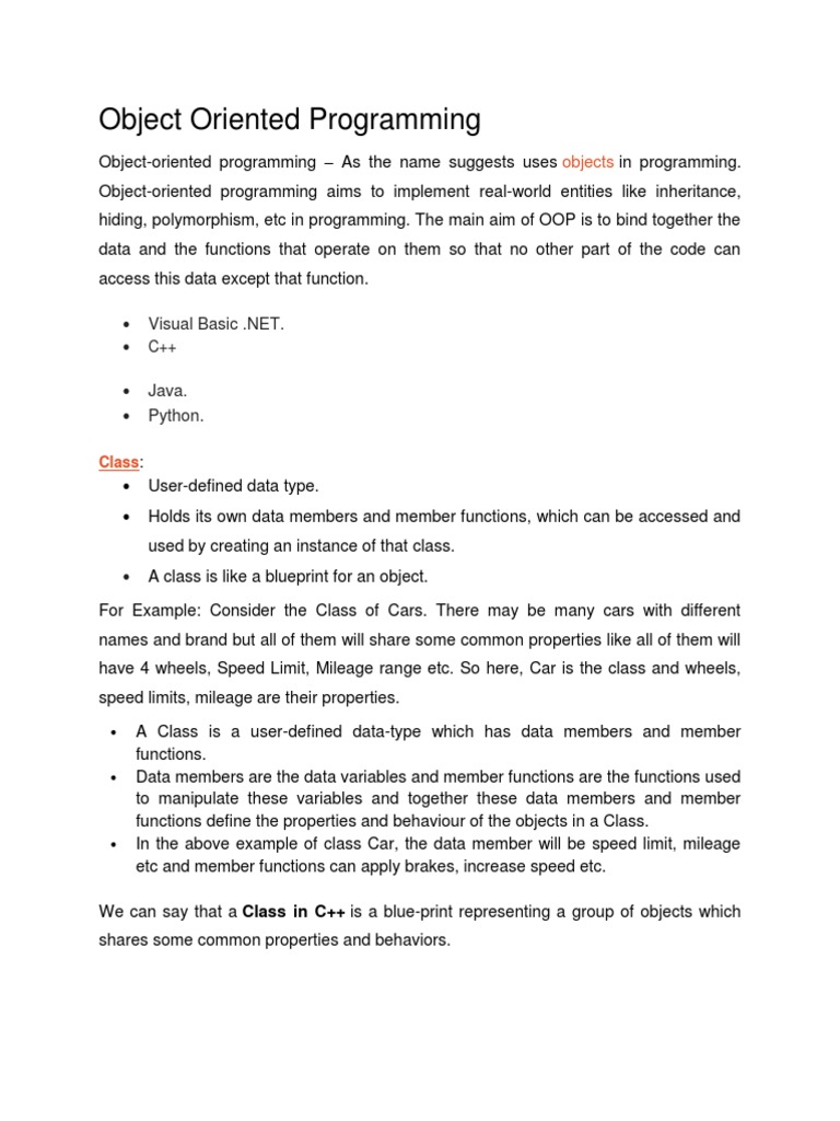 Object Oriented Programming: Objects | PDF | Database Index ...