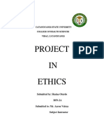 Project IN Ethics: Catanduanes State University College of Health Sciences Virac, Catanduanes