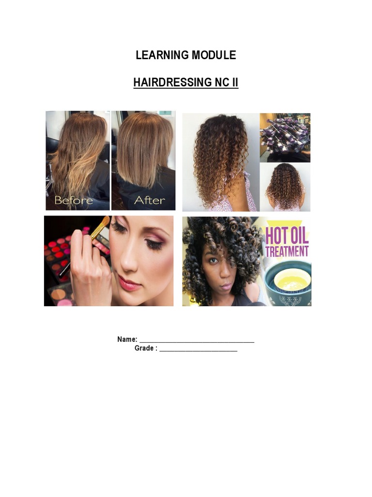 Learning Module in Hairdressing PDF Hairstyle Sterilization