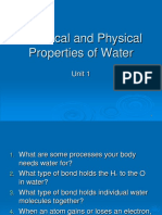 Chemical and Physical Properties of Water: Unit 1