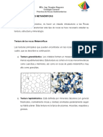 Caracterización de texturas y estructuras en rocas metamórficas