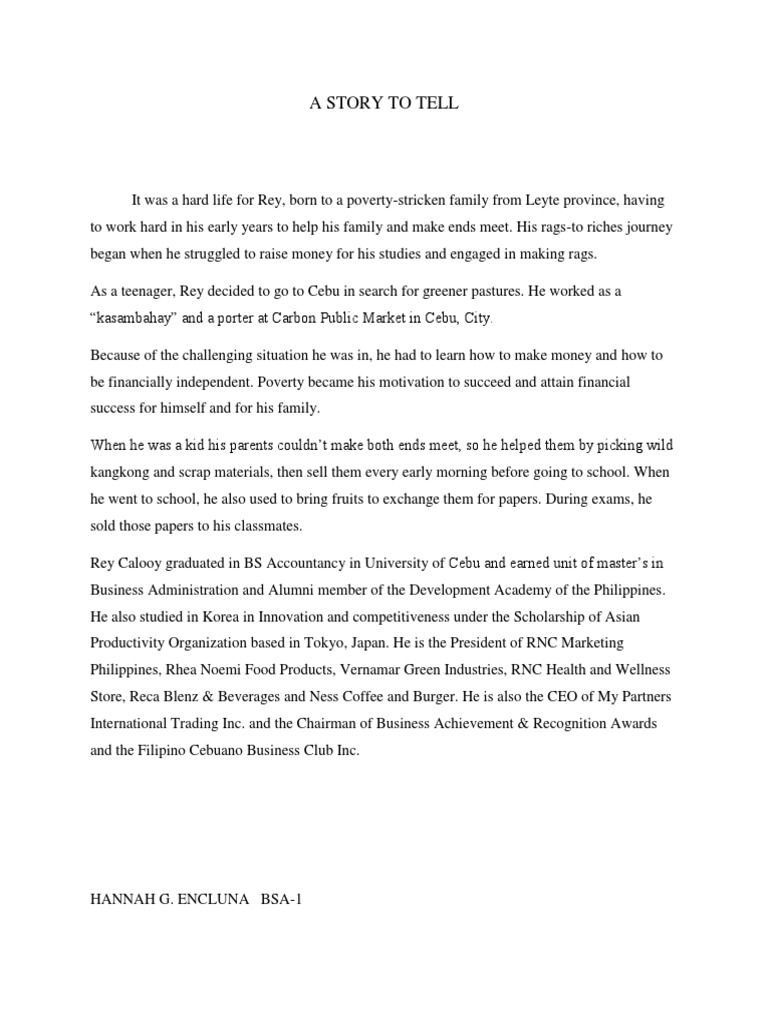 A Story To Tell | PDF