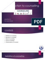 Introduction To Counselling: Submitted To:-Prof. Suresh Bhakar