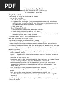 Introduction To Archaeology: Notes