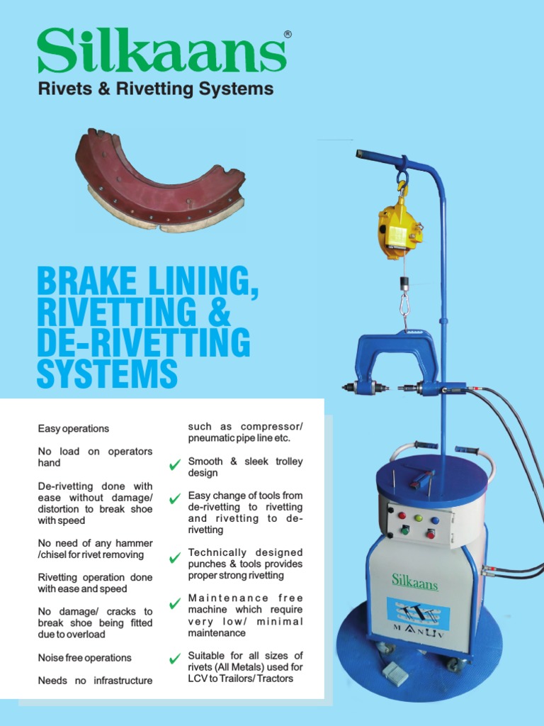 Brake Lining, Rivetting & De-Rivetting Systems | PDF | Rivet ...
