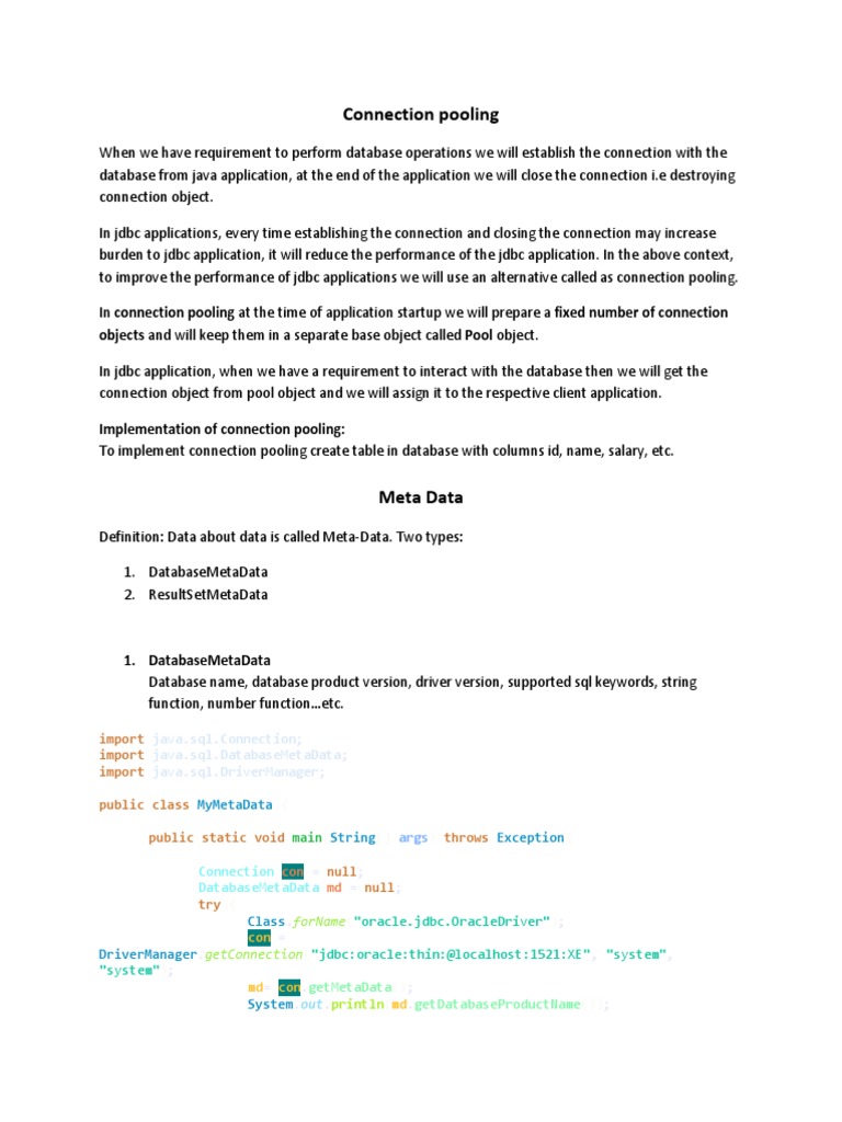 Connection Pooling | PDF | Databases | Java (Programming Language)