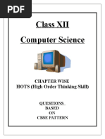 Class XII Computer Science: HOTS (High Order Thinking Skill)