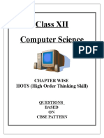 Class XII Computer Science: HOTS (High Order Thinking Skill)
