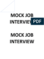 Mock Job Interview Mock Job Interview