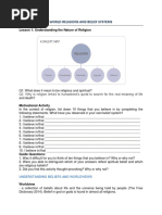 Lesson 1 - Understanding The Nature of Religion