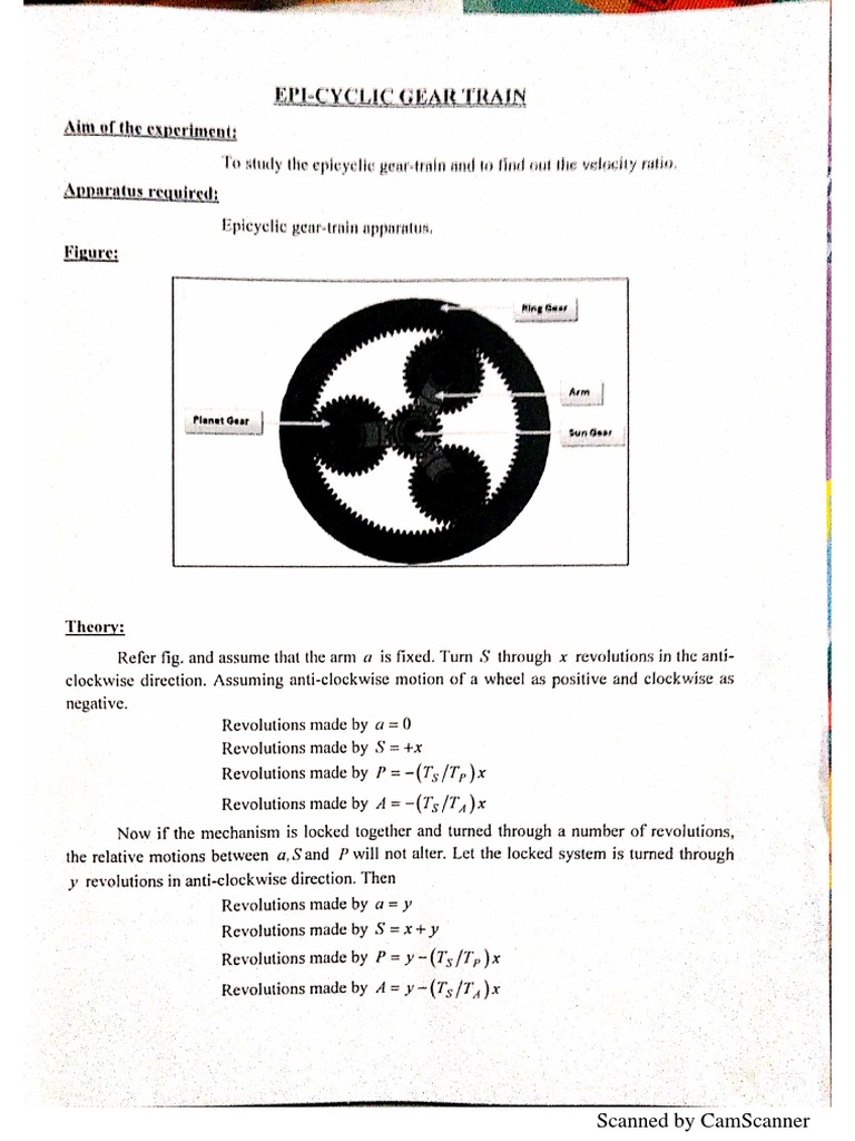 Epicyclic Gear Train PDF