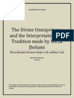 The Divine Omnipotence and the Interpretation of a Tradition made by Mirza Jhelumi