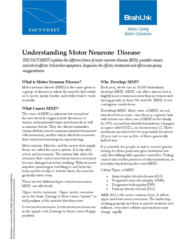 Understanding Motor Neuron Disease | PDF | Amyotrophic Lateral ...