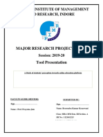 Major Research Project (MRP) : Prestige Institute of Management and Research, Indore