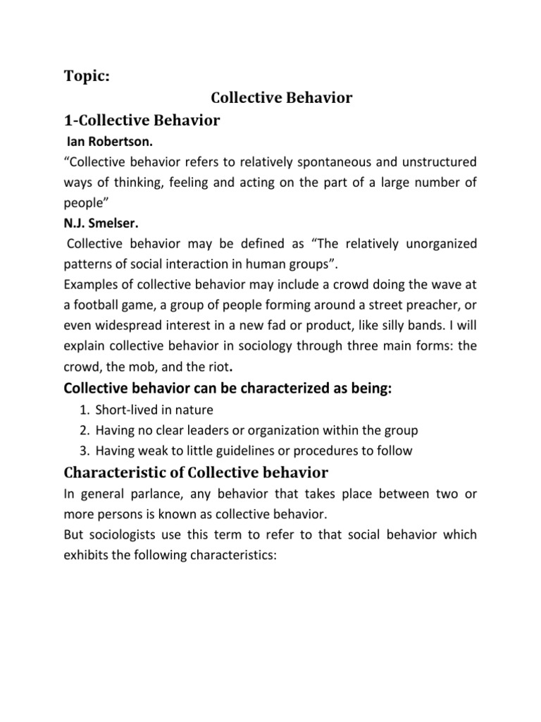 Collective Behavior Final Report | PDF | Social Movements | Riot