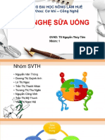 Công Nghệ Sữa Uống: Trường Đại Học Nông Lâm Huế Khoa: Cơ khí - Công Nghệ