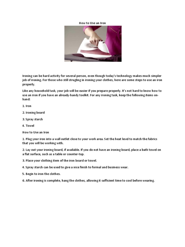 How To Use Iron | PDF