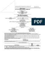 The We Company: United States Securities and Exchange Commission Form S-1 Registration Statement